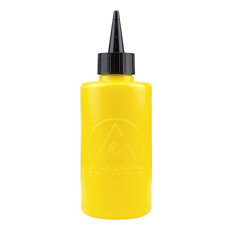 durAstatic® Cone Top Bottle, ESD-Safe, Low Density Polyethylene, Yellow, 8 oz